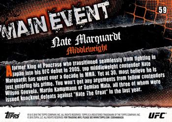 2010 Topps UFC Main Event #59 Nate Marquardt Back