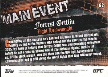 2010 Topps UFC Main Event #62 Forrest Griffin Back