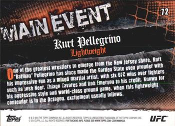 2010 Topps UFC Main Event #72 Kurt Pellegrino Back