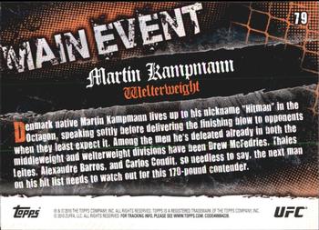 2010 Topps UFC Main Event #79 Martin Kampmann Back