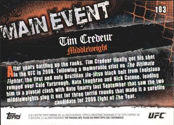 2010 Topps UFC Main Event #103 Tim Credeur Back