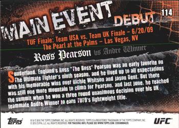 2010 Topps UFC Main Event #114 Ross Pearson / Andre Winner Back