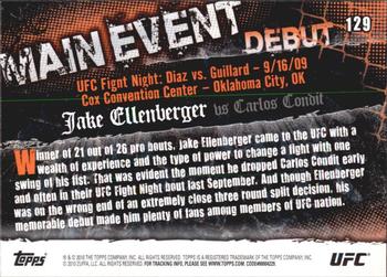 2010 Topps UFC Main Event #129 Jake Ellenberger / Carlos Condit Back