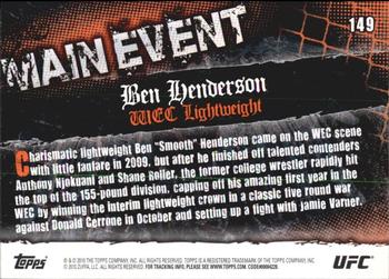 2010 Topps UFC Main Event #149 Ben Henderson Back