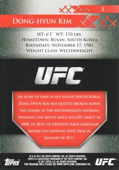2011 Topps UFC Title Shot #5 Dong-Hyun Kim Back