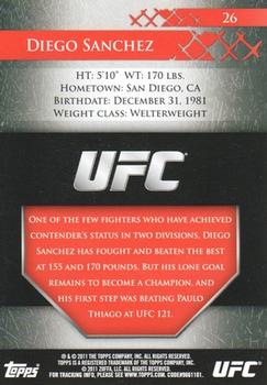 2011 Topps UFC Title Shot #26 Diego Sanchez Back
