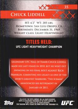 2011 Topps UFC Title Shot #35 Chuck Liddell Back
