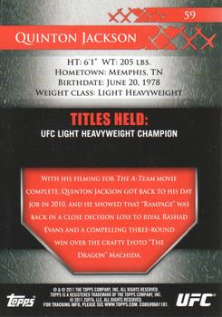 2011 Topps UFC Title Shot #59 Quinton Jackson Back
