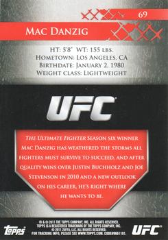 2011 Topps UFC Title Shot #69 Mac Danzig Back