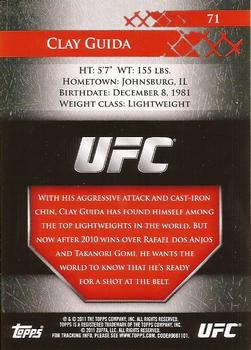 2011 Topps UFC Title Shot #71 Clay Guida Back