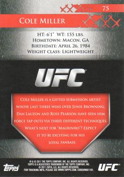 2011 Topps UFC Title Shot #75 Cole Miller Back