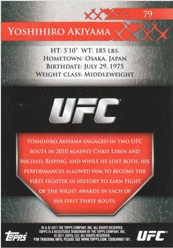2011 Topps UFC Title Shot #79 Yoshihiro Akiyama Back