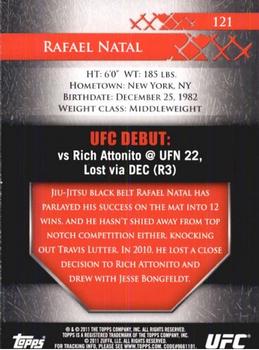 2011 Topps UFC Title Shot #121 Rafael Natal Back