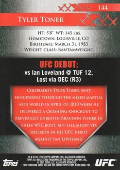 2011 Topps UFC Title Shot #144 Tyler Toner Back