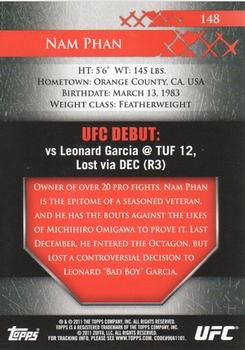 2011 Topps UFC Title Shot #148 Nam Phan Back