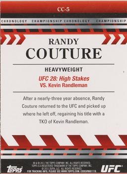 2011 Topps UFC Title Shot - Championship Chronology #CC-5 Randy Couture Back