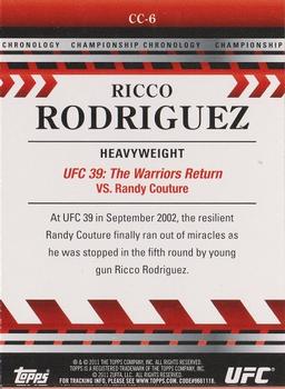 2011 Topps UFC Title Shot - Championship Chronology #CC-6 Ricco Rodriguez Back