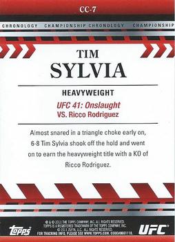 2011 Topps UFC Title Shot - Championship Chronology #CC-7 Tim Sylvia Back