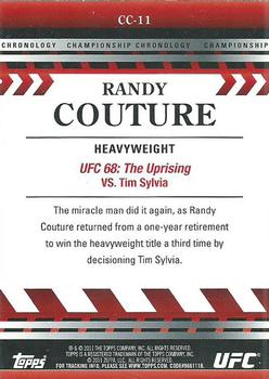 2011 Topps UFC Title Shot - Championship Chronology #CC-11 Randy Couture Back