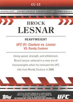 2011 Topps UFC Title Shot - Championship Chronology #CC-13 Brock Lesnar Back
