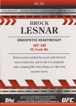 2011 Topps UFC Title Shot - Championship Chronology #CC-15 Brock Lesnar Back
