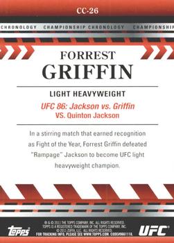2011 Topps UFC Title Shot - Championship Chronology #CC-26 Forrest Griffin Back