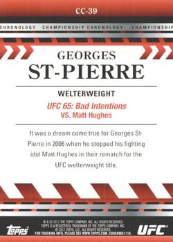 2011 Topps UFC Title Shot - Championship Chronology #CC-39 Georges St-Pierre Back
