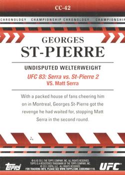 2011 Topps UFC Title Shot - Championship Chronology #CC-42 Georges St-Pierre Back