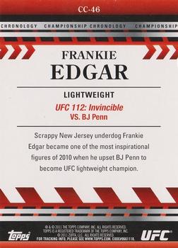 2011 Topps UFC Title Shot - Championship Chronology #CC-46 Frankie Edgar Back
