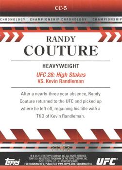 2011 Topps UFC Title Shot - Championship Chronology Black #CC-5 Randy Couture Back
