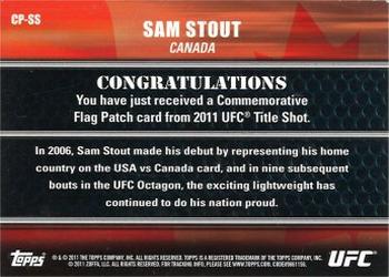 2011 Topps UFC Title Shot - Country Flag Patches #CP-SS Sam Stout Back