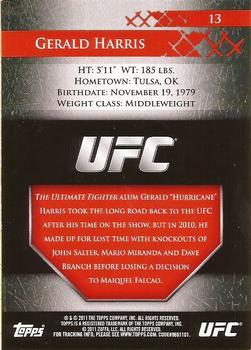 2011 Topps UFC Title Shot - Gold #13 Gerald Harris Back