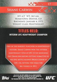 2011 Topps UFC Title Shot - Gold #17 Shane Carwin Back