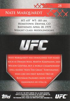 2011 Topps UFC Title Shot - Gold #28 Nate Marquardt Back