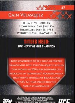 2011 Topps UFC Title Shot - Gold #42 Cain Velasquez Back