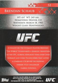 2011 Topps UFC Title Shot - Gold #52 Brendan Schaub Back