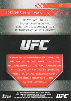 2011 Topps UFC Title Shot - Gold #67 Dennis Hallman Back