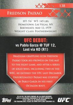 2011 Topps UFC Title Shot - Gold #138 Fredson Paixao Back