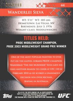 2011 Topps UFC Title Shot - Silver #44 Wanderlei Silva Back