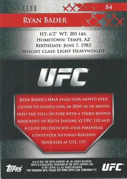 2011 Topps UFC Title Shot - Silver #84 Ryan Bader Back