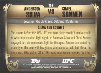 2011 Topps UFC Title Shot - Top 10 Title Fights #TT-6 Anderson Silva - Chael Sonnen Back