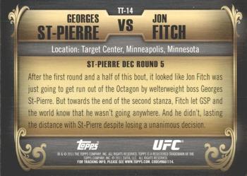 2011 Topps UFC Title Shot - Top 10 Title Fights #TT-14 Georges St. Pierre - Jon Fitch Back