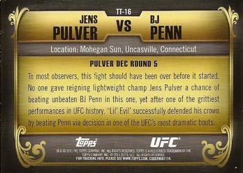 2011 Topps UFC Title Shot - Top 10 Title Fights #TT-16 Jens Pulver - BJ Penn Back