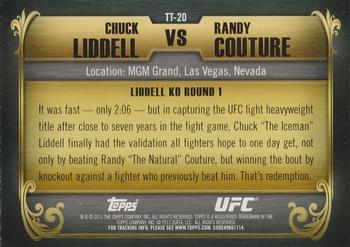 2011 Topps UFC Title Shot - Top 10 Title Fights #TT-20 Chuck Liddell - Randy Couture Back
