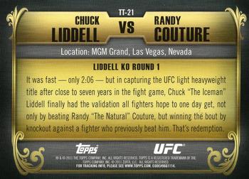 2011 Topps UFC Title Shot - Top 10 Title Fights #TT-21 Chuck Liddell - Randy Couture Back