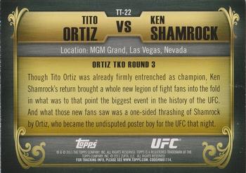 2011 Topps UFC Title Shot - Top 10 Title Fights #TT-22 Tito Ortiz - Ken Shamrock Back