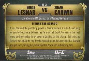 2011 Topps UFC Title Shot - Top 10 Title Fights #TT-28 Brock Lesnar - Shane Carwin Back