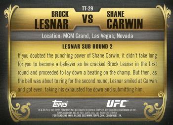 2011 Topps UFC Title Shot - Top 10 Title Fights #TT-29 Brock Lesnar - Shane Carwin Back