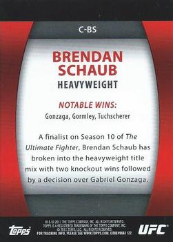2011 Topps UFC Title Shot - UFC Contenders #C-BS Brendan Schaub Back