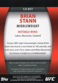 2011 Topps UFC Title Shot - UFC Contenders Autographs Black #CA-BST Brian Stann Back